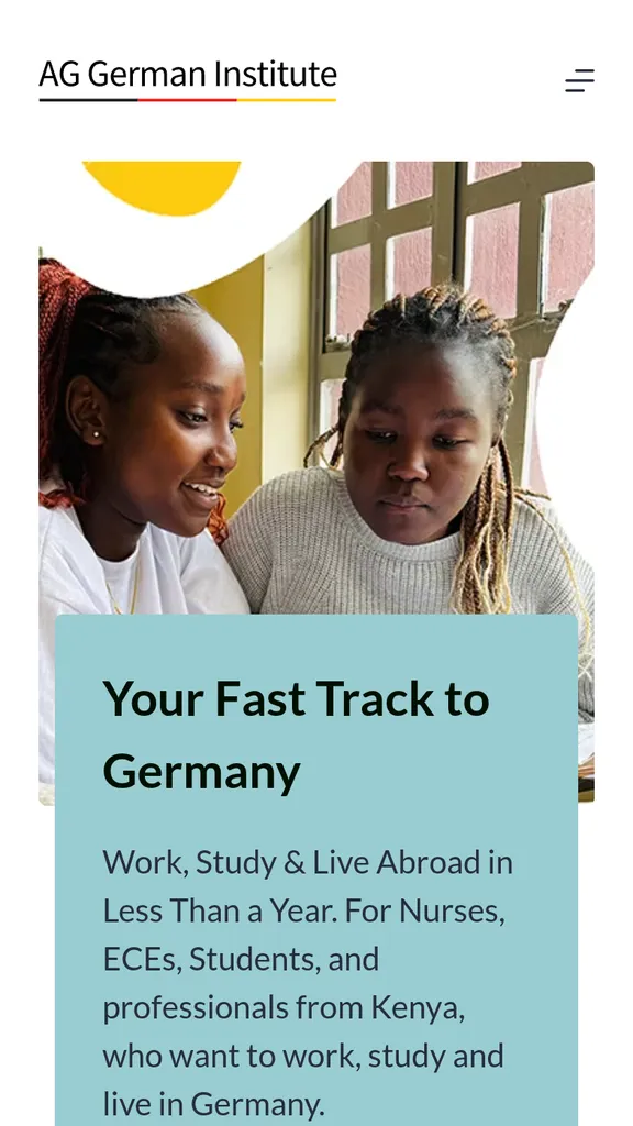 AG German Institute mobile homepage