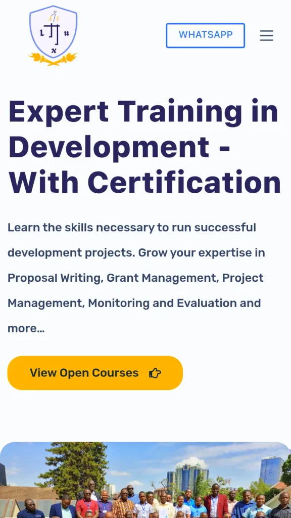 Asset Africa Institute mobile homepage