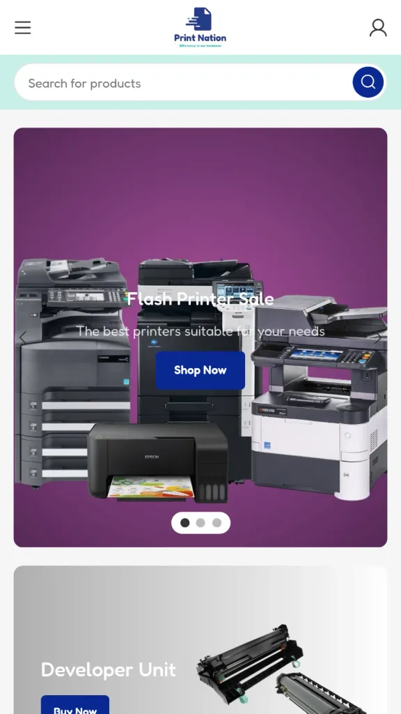 Print Nation mobile storefront