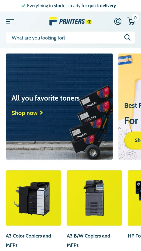 Printers.ke mobile storefront